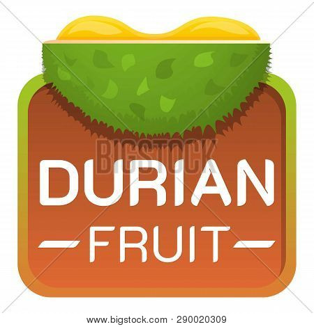 Durian Fruit Logo. Cartoon Of Durian Fruit Vector Logo For Web Design Isolated On White Background