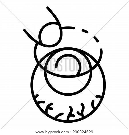 Contact Lens On Eyeball Icon. Outline Contact Lens On Eyeball Vector Icon For Web Design Isolated On
