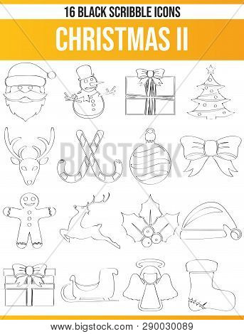 Black Pictograms / Icons On Christmas. This Icon Set Is Perfect For Creative People And Designers Wh