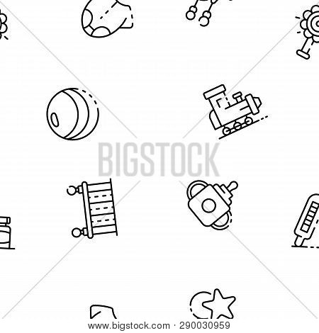 Plastic Baby Toy Icon. Outline Plastic Baby Toy Vector Icon For Web Design Isolated On White Backgro