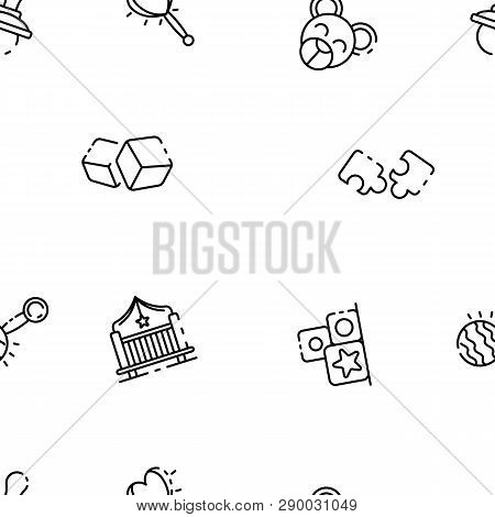 Crib Baby Icon. Outline Crib Baby Vector Icon For Web Design Isolated On White Background