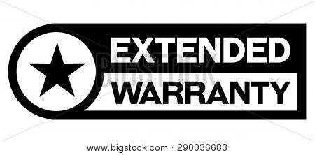 Extended Warranty Stamp On White Background. Sign, Label, Sticker