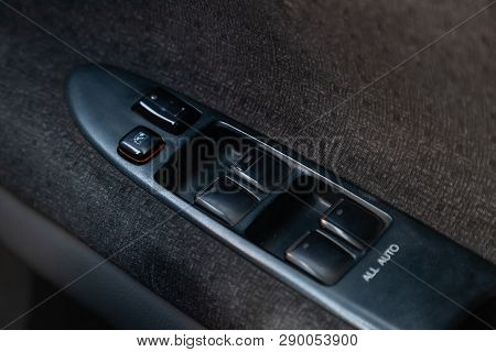 Novosibirsk, Russia - 03.10.2019: View To The Inerior Of Toyota Imsum Last Generation With Windows O