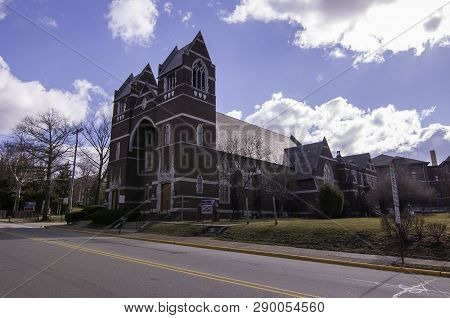 Edgewood, Pennsylvania, Usa 3/17/2019 The First Presbyterian Church Of Edgewood. Merged In 1983 From