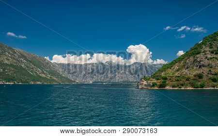 Kamenari-lepetane Ferry In The Bay Of Kotor, Montenegro