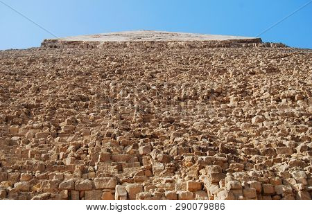 Close-up On The Pyramid Of Kefren In Cairo, Giza, Egypt