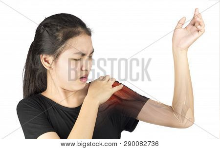 Shoulder Muscle Injury White Background Shoulder Pain
