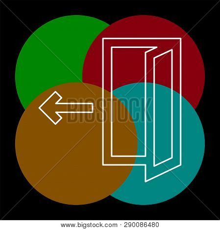 Vector Logout Icon - Exit Sign Or Register Logout Button. Thin Line Pictogram - Outline Editable Str