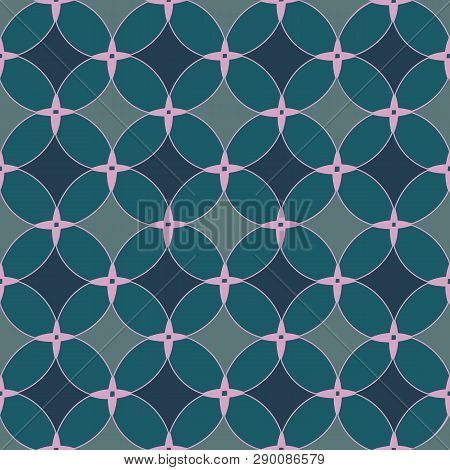 Geometry Classical Seamless Vector Pattern With Simple Circle Shapes And Lines. Abstract Surface Pat