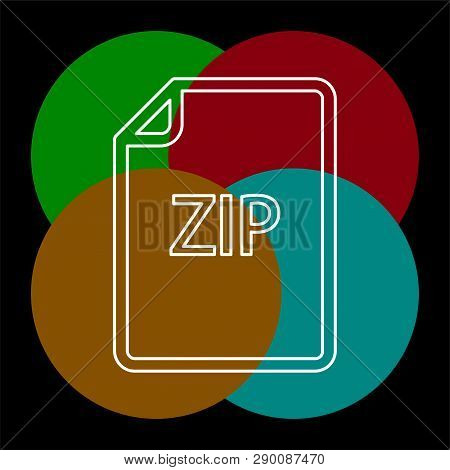 Download Zip Document Icon - Vector File Format Symbol. Thin Line Pictogram - Outline Editable Strok