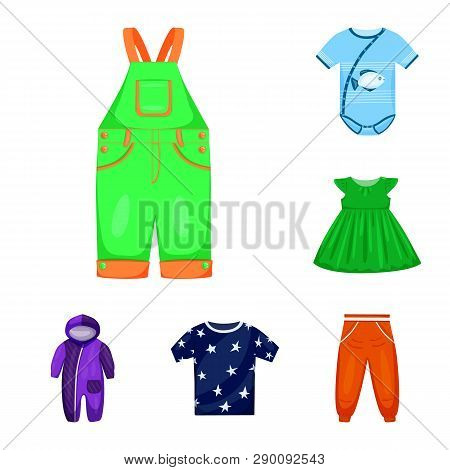 Vector Design Of Baby And Kid Logo. Set Of Baby And Child Vector Icon For Stock.