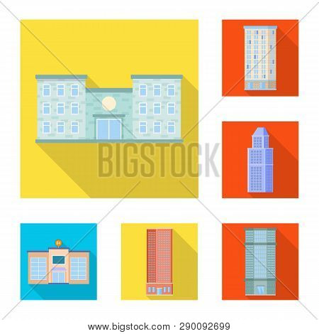 Isolated Object Of Municipal And Center Sign. Collection Of Municipal And Estate   Stock Vector Illu