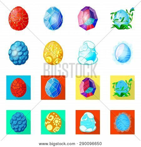 Vector Illustration Of Animal And Prehistoric Symbol. Set Of Animal And Cute  Stock Vector Illustrat