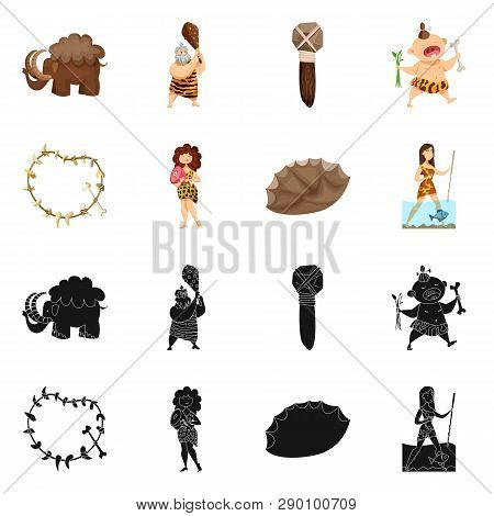 Vector Illustration Of Evolution  And Prehistory Icon. Set Of Evolution  And Development  Stock Vect