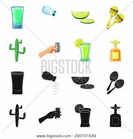 Vector Design Of Cafe And Latin Symbol. Set Of Cafe And National Vector Icon For Stock.