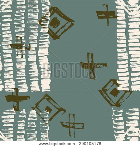 Tie Dye Japanese Geometric Modern Seamless Pattern. Scribble Cartoon Doodle Craft Texture. Boho Tie 