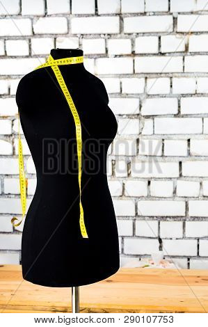 Mannequin For Sewing. Sewing Studio. Tailoring. Designer. Vertical Photo