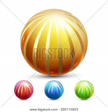 Sphere Ball Vector. Orb Shining. Round Button. Glossy Element. Cirlce Object. Magic Globe. Fluid Ele