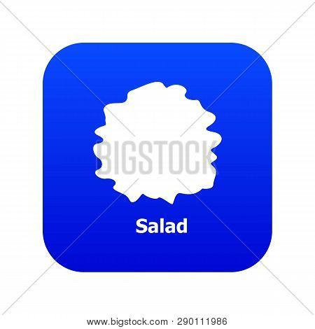 Salad Icon Blue Vector Isolated On White Background