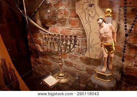 Trakai, Lithuania - January 02, 2013: Old Menorah In Museum Of Sacred Art (part Of The Trakai Histor