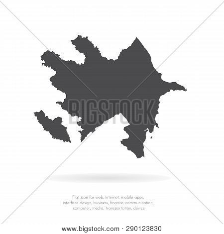 Vector map Azerbaijan. Isolated vector Illustration. Black on White background. EPS 10 Illustration.