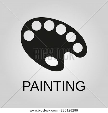 Painting Icon. Palette Symbol. Flat Design. Stock - Vector Illustration.