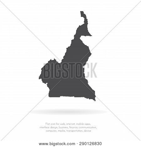 Vector map Cameroon. Isolated vector Illustration. Black on White background. EPS Illustration.