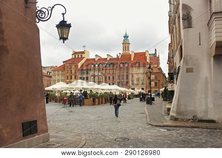 Warsaw, Poland - May 12, 2012: View Of The Warsaw Old Town Market Place (rynek Starego Miasta). Is T