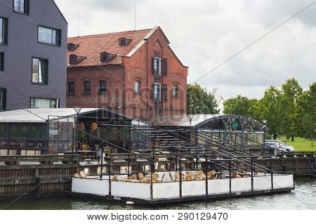 Klaipeda, Lithuania - September 22, 2018: View Of The Embankment In The Center Of Klaipeda (former G