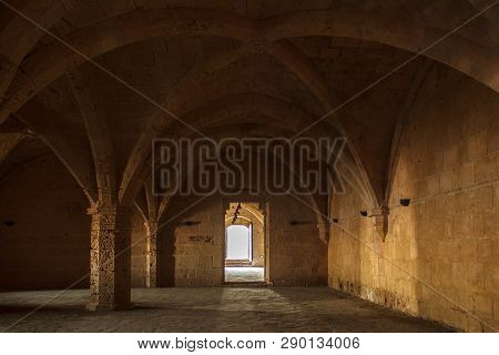 Bellapais, Cyprus - November 12, 2013: Bellapais Abbey Interior In The Northern Cyprus. Bellapais Ab