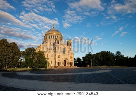 View Of Beautiful Nicholas Marine Cathedral On Sunny Day In St.petersburg