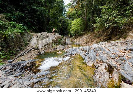 Tourist On Huai To Waterfall