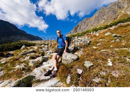 Tourist In Slovakian Furkotska Dolina
