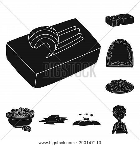Vector Illustration Of Diet And Farm Icon. Collection Of Diet And Dairy Stock Symbol For Web.