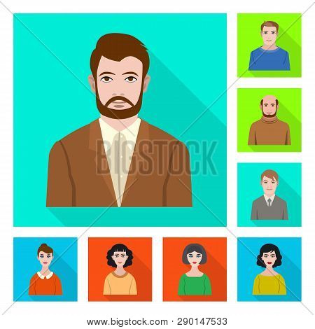 Vector Illustration Of Profile And Portrait Icon. Set Of Profile And Profession  Stock Vector Illust