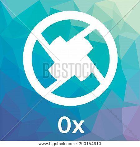 0x (zrx) Cryptocurrency Coin Logo - Blockchain Vector