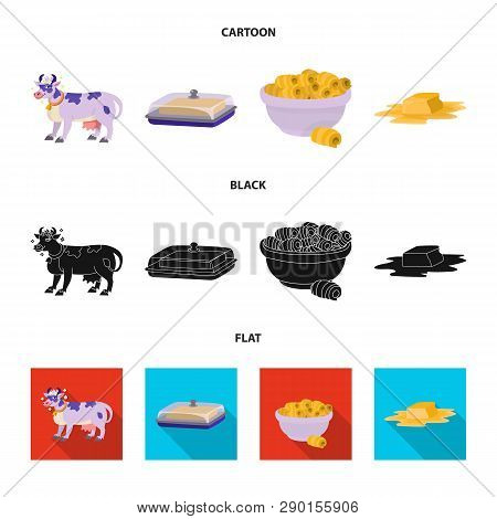 Isolated Object Of Creamy And Product Logo. Set Of Creamy And Farm Stock Vector Illustration.