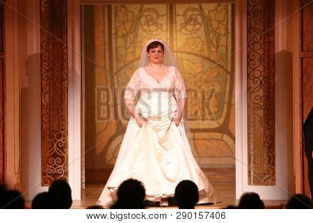 NEW YORK-APR 14: Actress Lisa Howard takes a bow at the curtain call for the Broadway opening night for 'It Shoulda Been You' at The Edison Ballroom on April 14, 2015 in New York City.