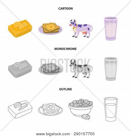 Isolated Object Of Creamy And Product Logo. Set Of Creamy And Farm Stock Vector Illustration.