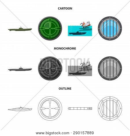 Isolated Object Of War  And Ship Icon. Set Of War  And Fleet Vector Icon For Stock.
