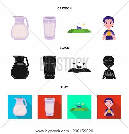 Isolated Object Of Creamy And Product Icon. Set Of Creamy And Farm Stock Vector Illustration.