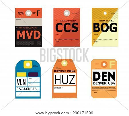 Montevideo Caracas Bogota Valencia Huizhou Denver Airline Tag