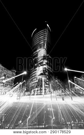 Bilbao, Spain- December 19 2018 Iberdrola Tower In Bilbao
