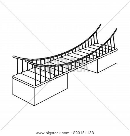 Isolated Object Of Bridge And Mounted Icon. Set Of Bridge And Bank Vector Icon For Stock.