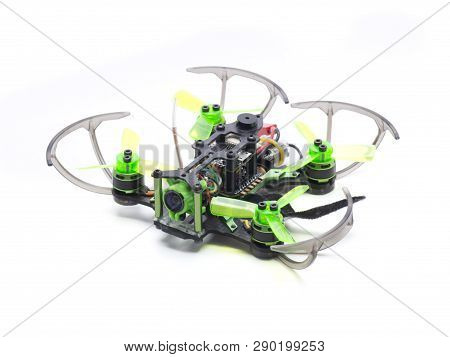 Green Micro Drone Racing With Camara Fpv