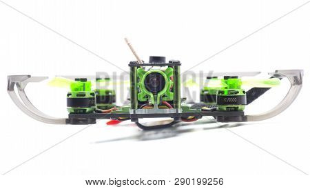 Green Micro Drone Racing With Camara Fpv