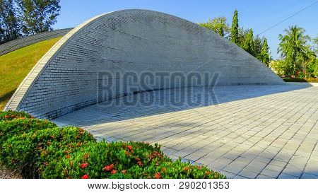 Labuan,malaysia-mac 2,2019:view Of The  Japanese War Memorial In Damai Park,labuan,malaysia.it Was B