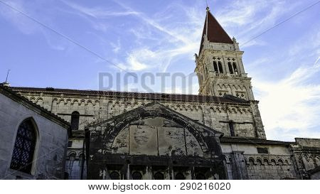 Trogir, Dalmatia, Croatia - October 29: Cathedral Of St. Lawrence In Historic City Of Trogir On Octo