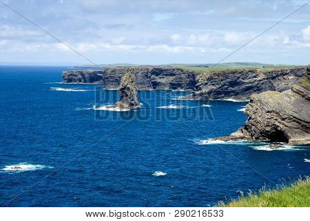 Cliffs Of Kilkee In Co. Clare, Ireland. Peninsula In West Clare, Ireland.