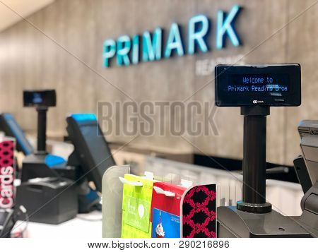 READING, UK - MARCH 17, 2019: Checkout tills for at Primark in Reading, UK.